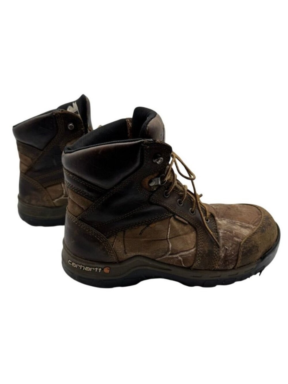 Carhartt Work Boots 6-Inch WorkFlex Waterproof Lace Up Brown/Camo Men's 11 Wide